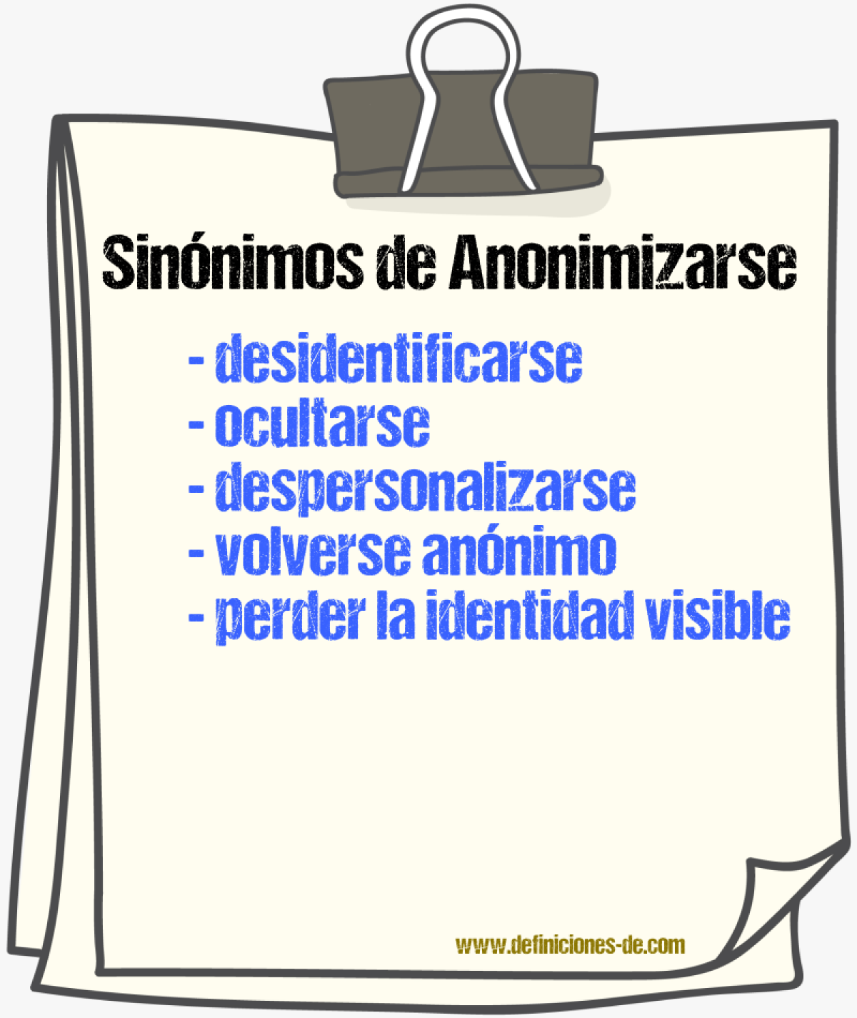 Sinónimos de anonimizarse