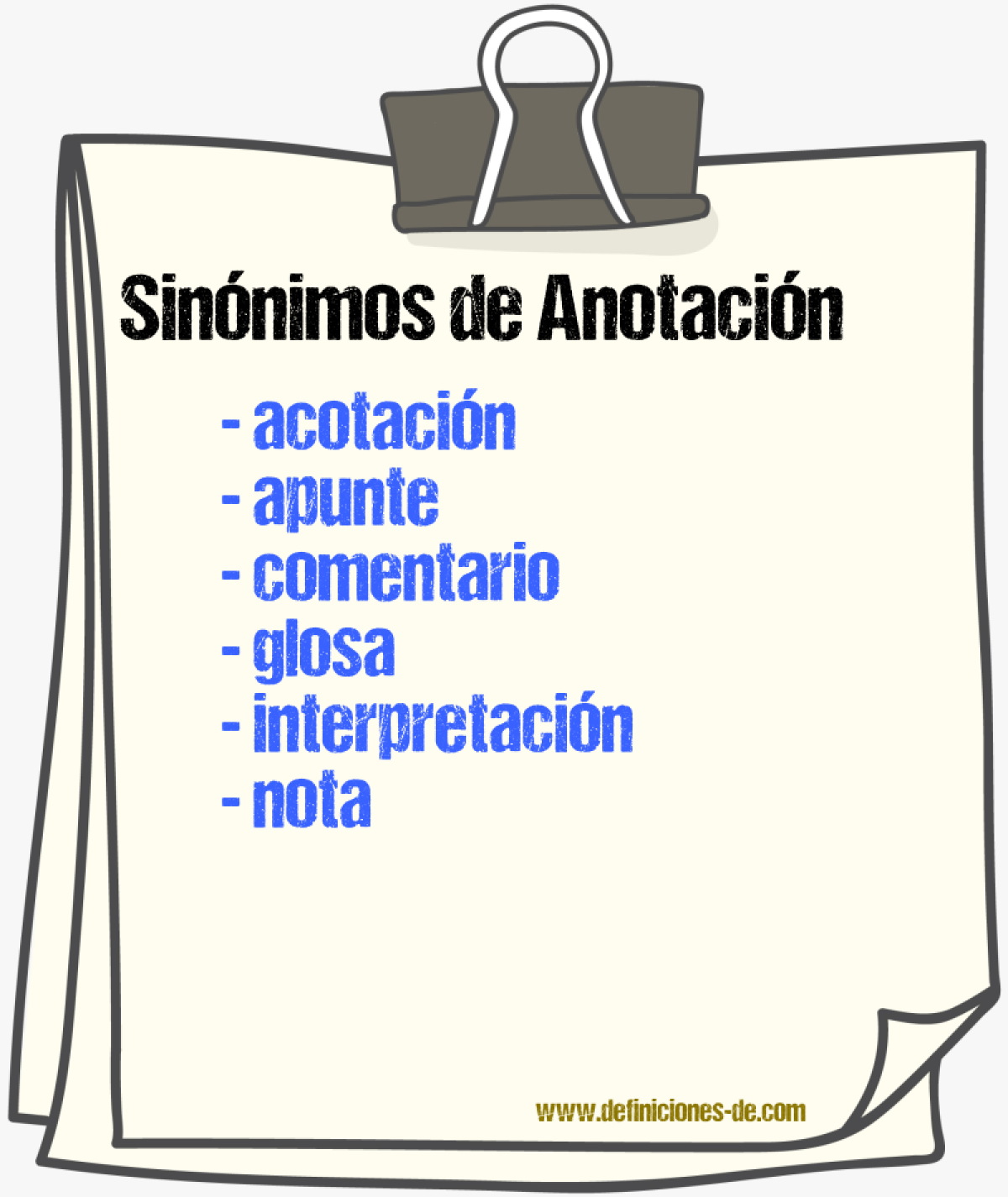 Sinnimos de anotacin