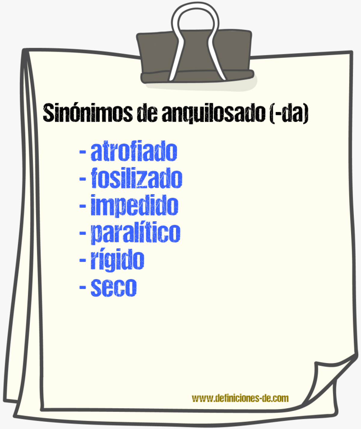 Sinnimos de anquilosado