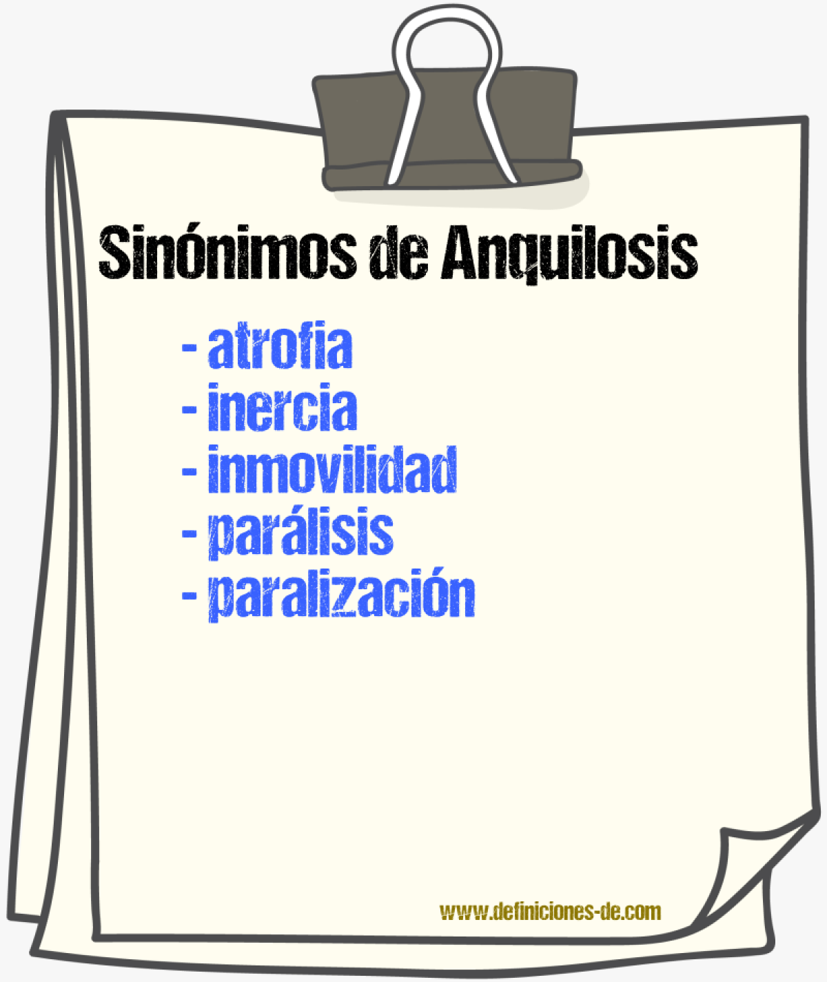 Sinnimos de anquilosis