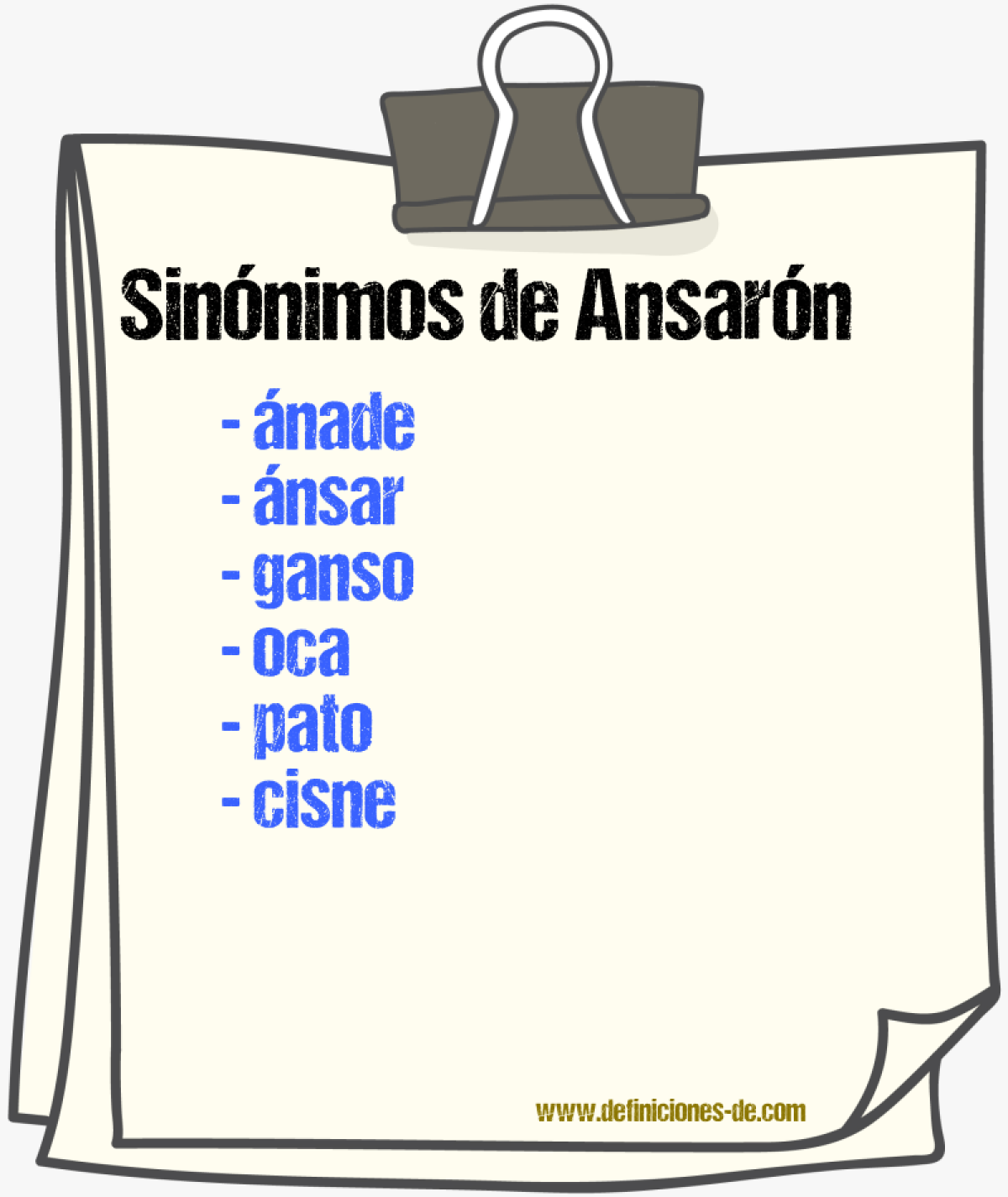 Sinnimos de ansarn