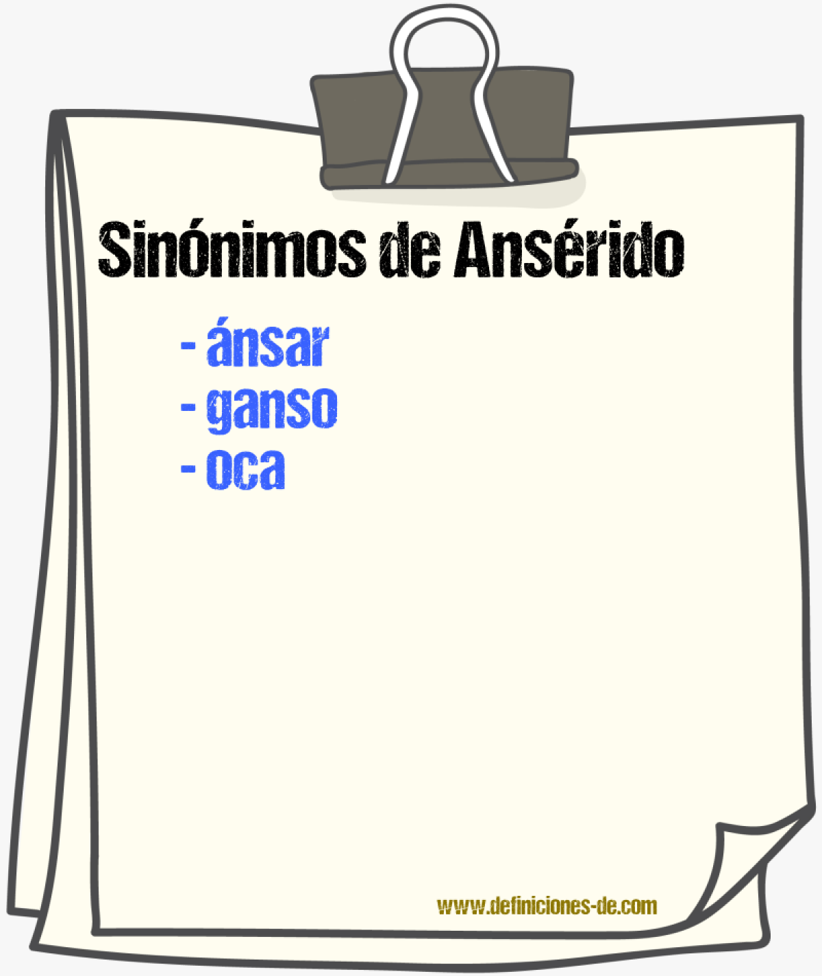 Sinnimos de ansrido