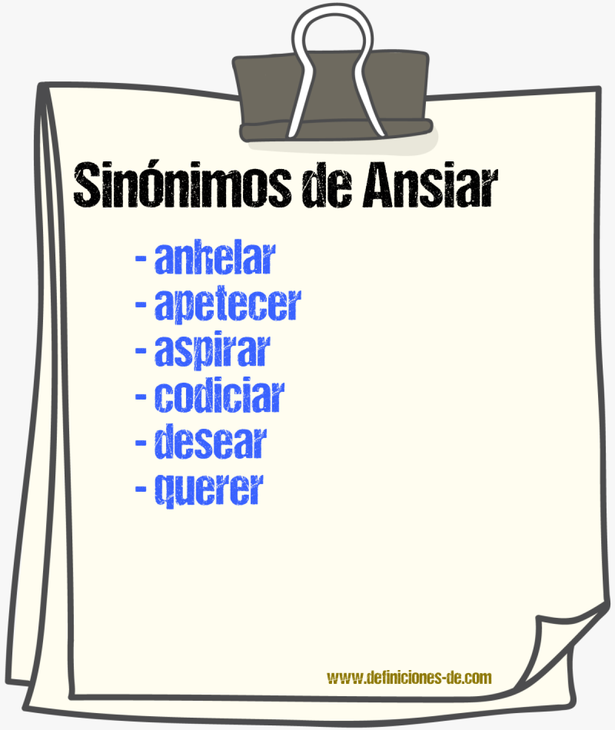 Sinnimos de ansiar