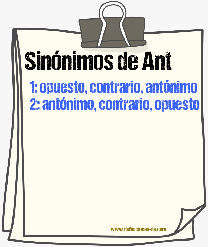 Sinónimos de ant