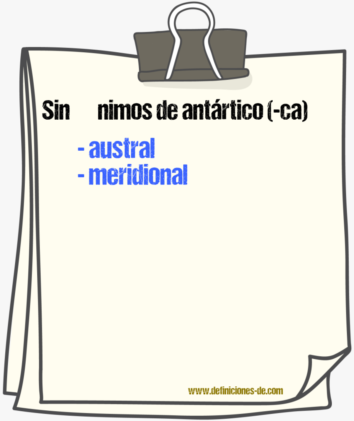 Sinnimos de antrtico