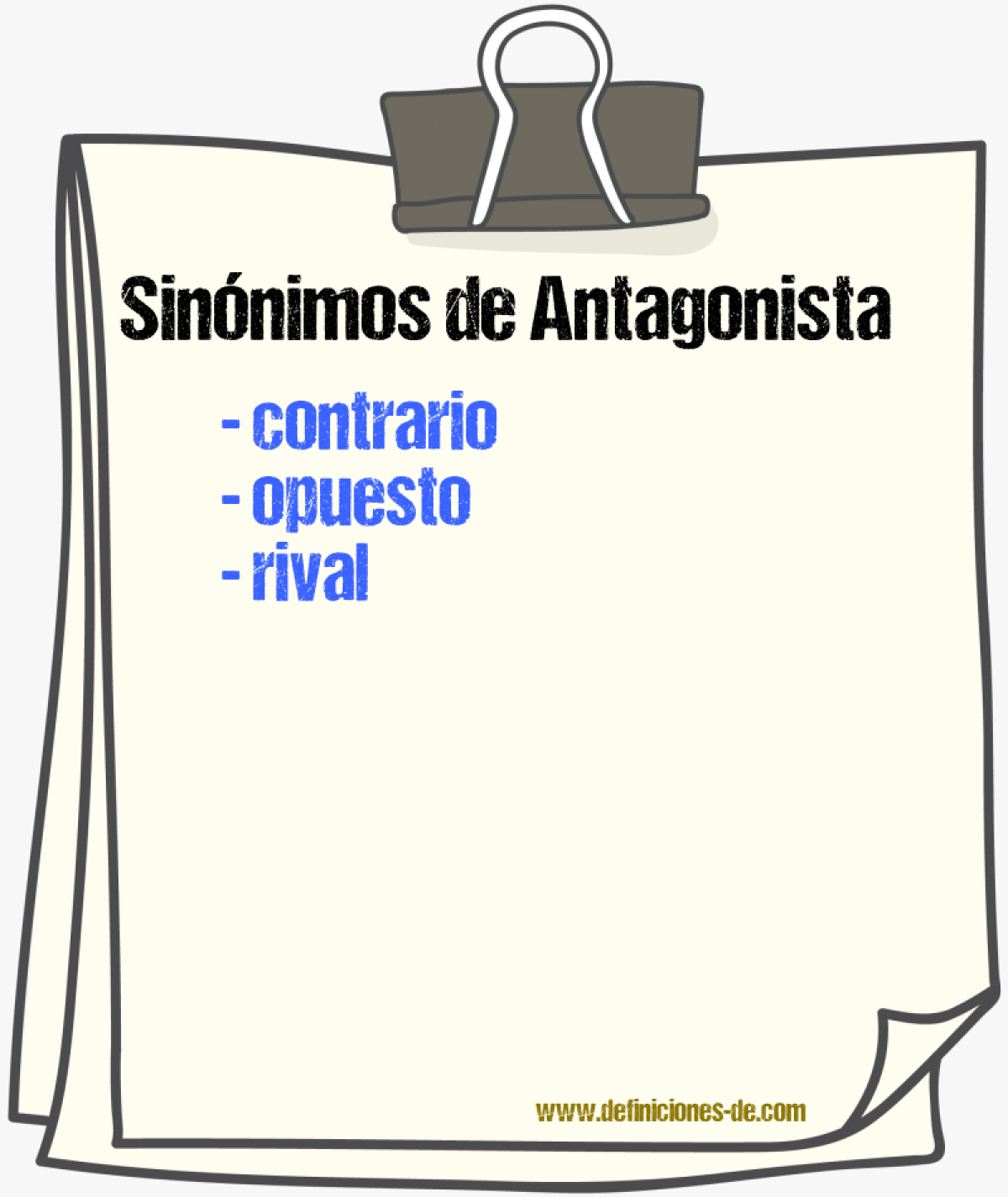 Sinónimos de antagonista