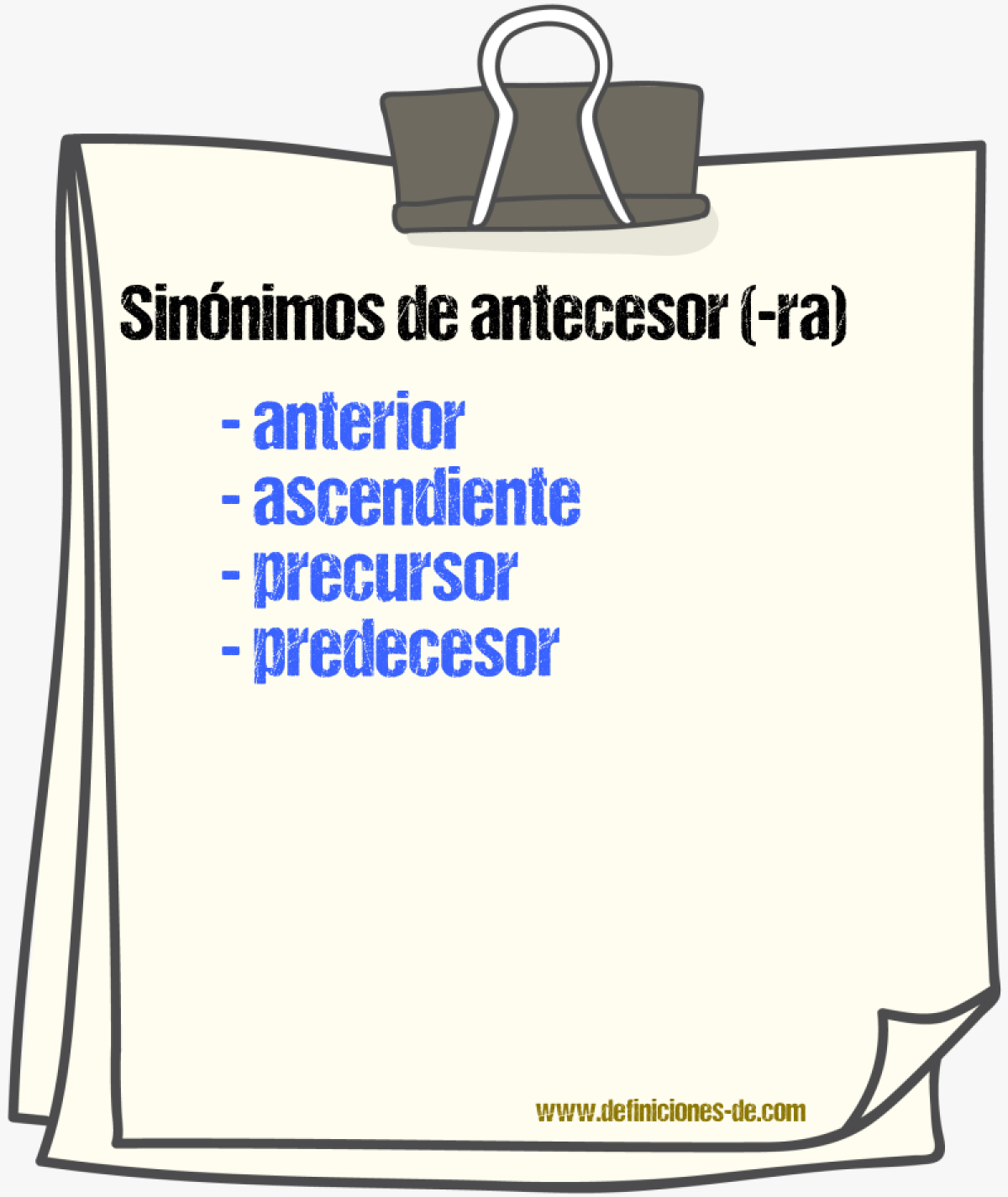 Sinnimos de antecesor