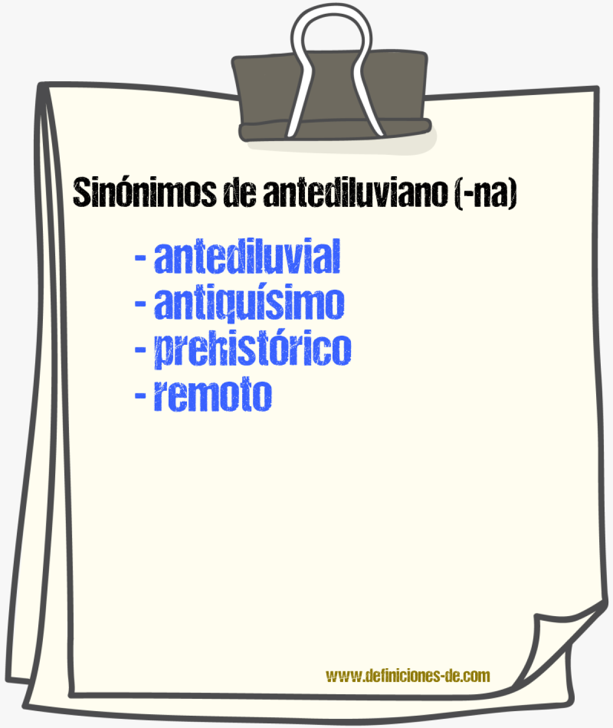 Sinnimos de antediluviano