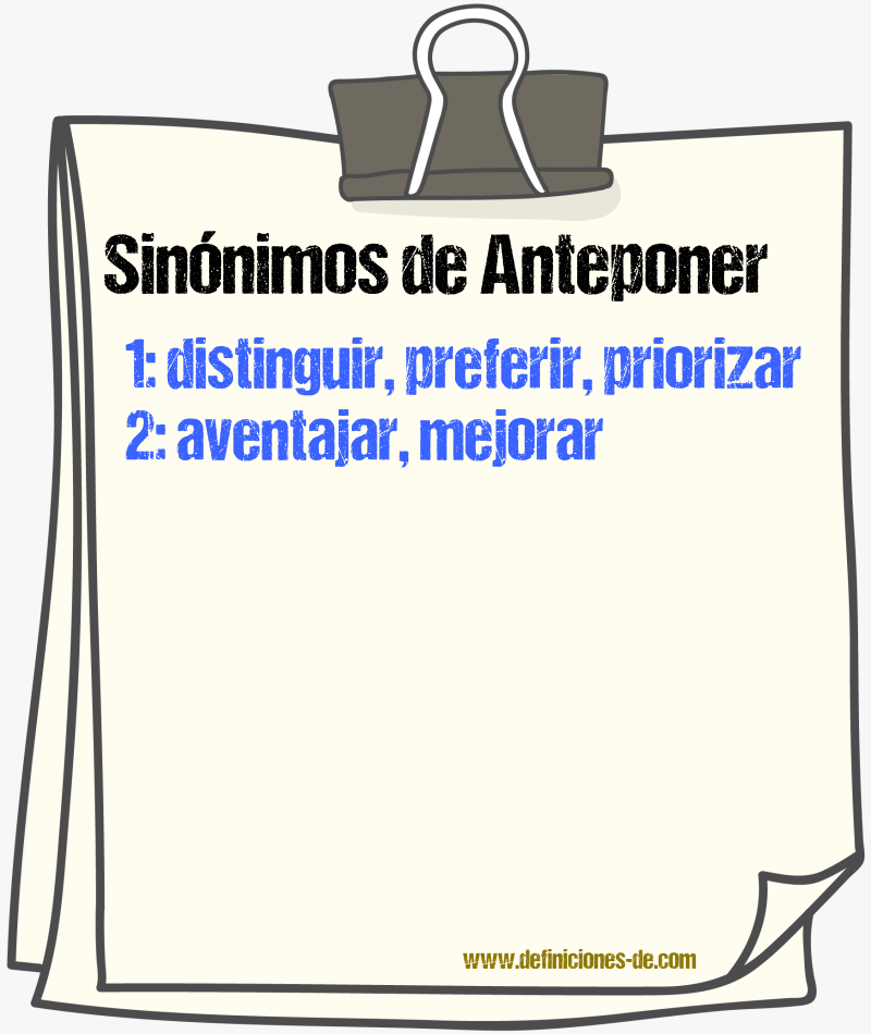 Sinnimos de anteponer