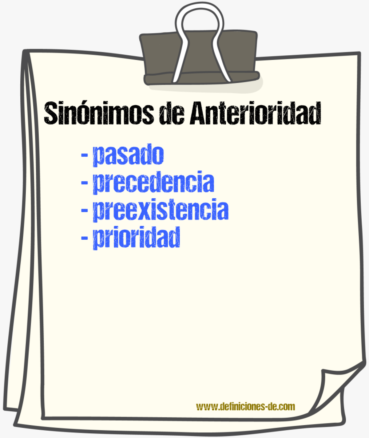 Sinnimos de anterioridad