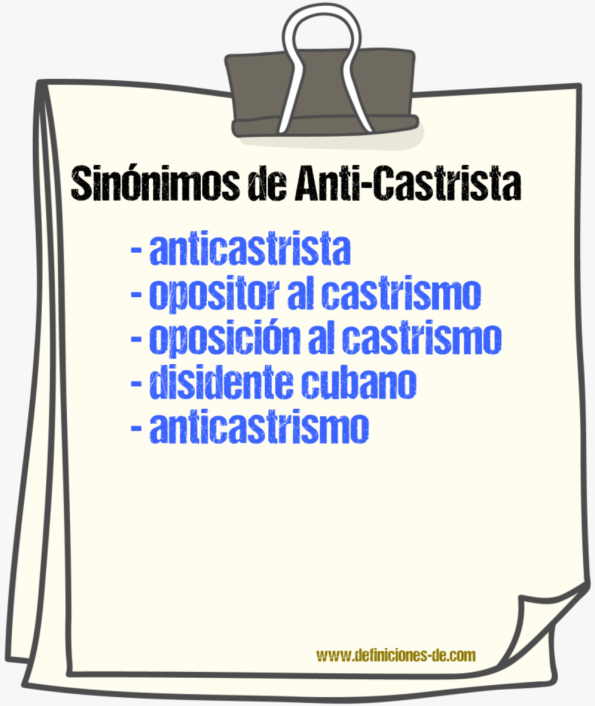 Sinónimos de anti-castrista