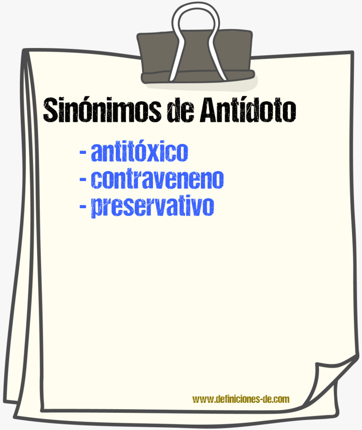 Sinnimos de antdoto