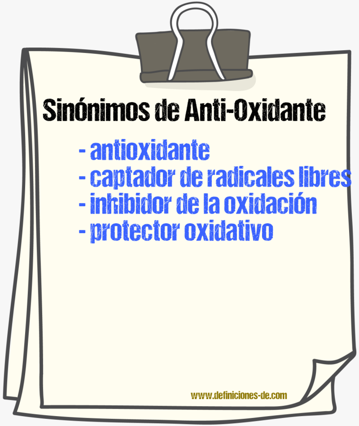 Sinónimos de anti-oxidante