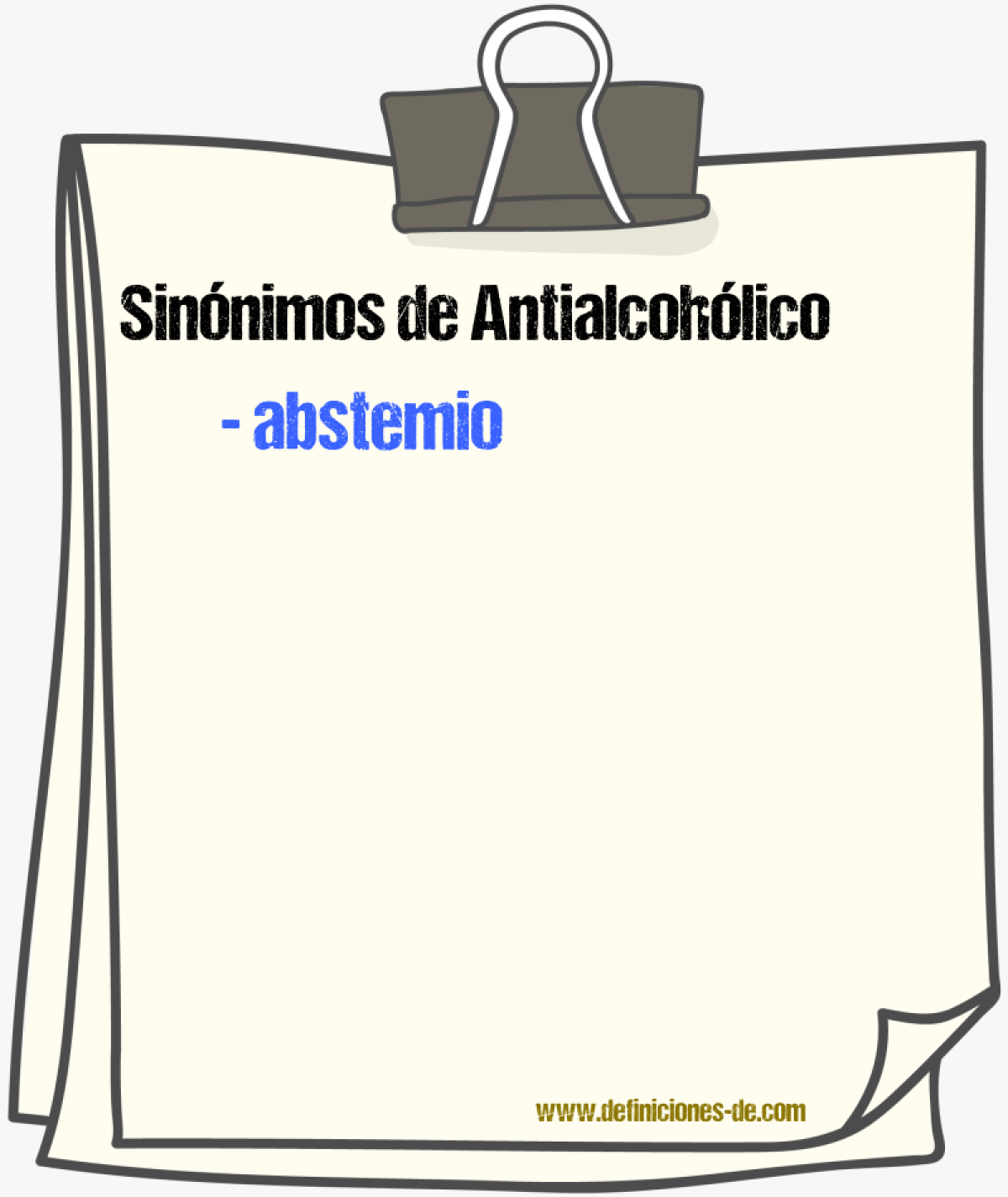 Sinnimos de antialcohlico