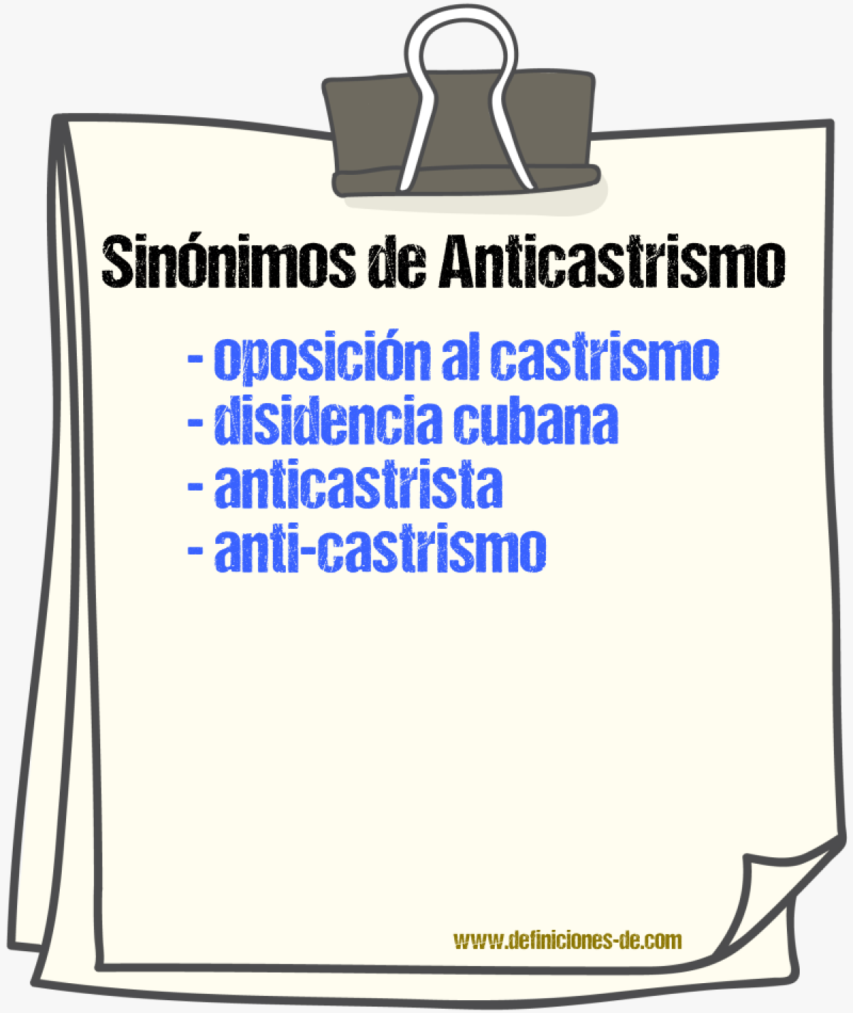 Sinónimos de anticastrismo