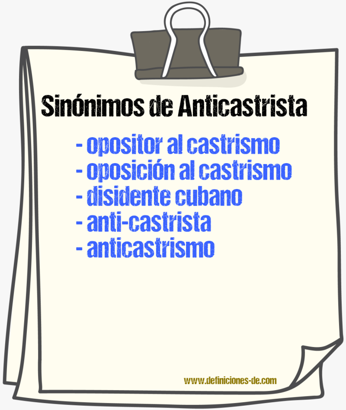 Sinónimos de anticastrista
