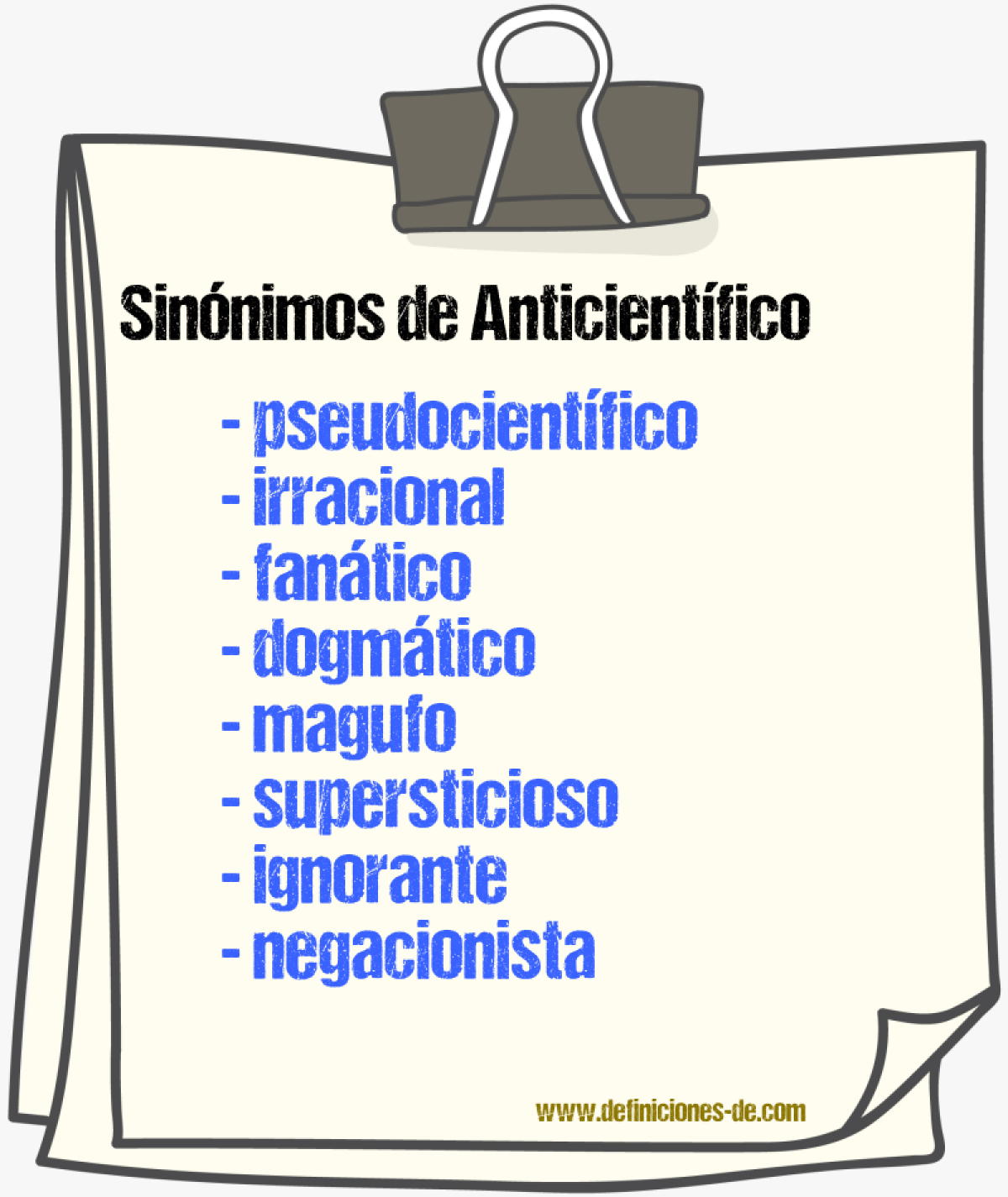 Sinnimos de anticientfico