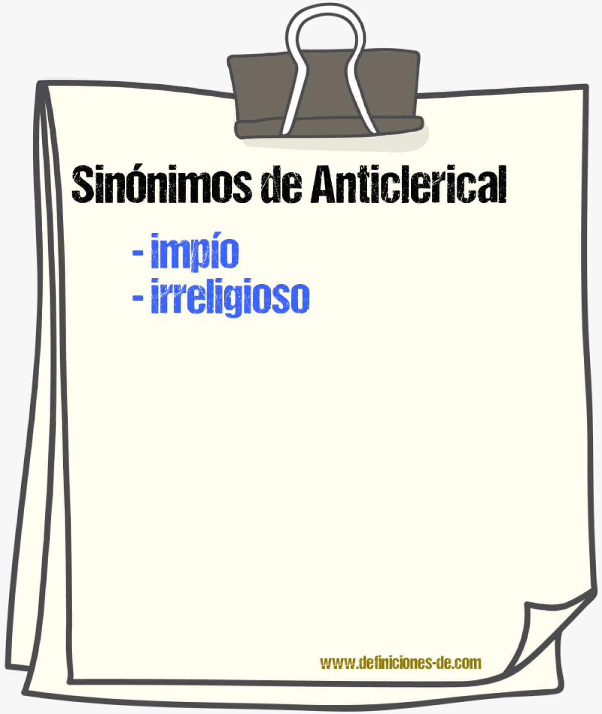 Sinónimos de anticlerical