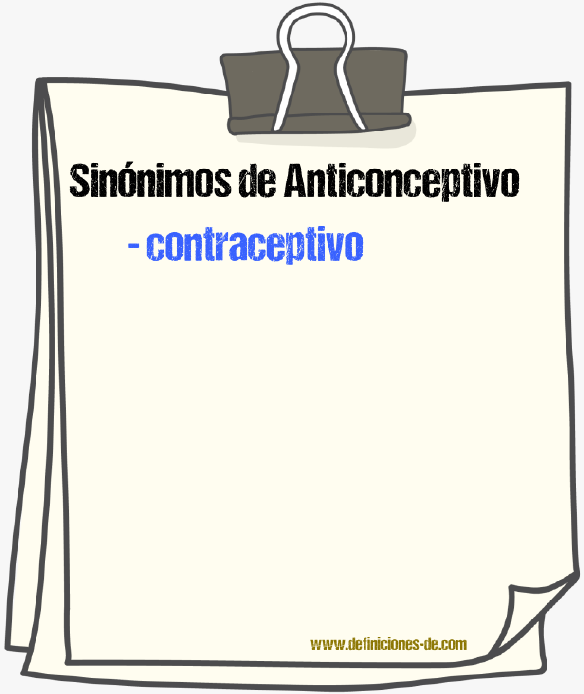 Sinnimos de anticonceptivo