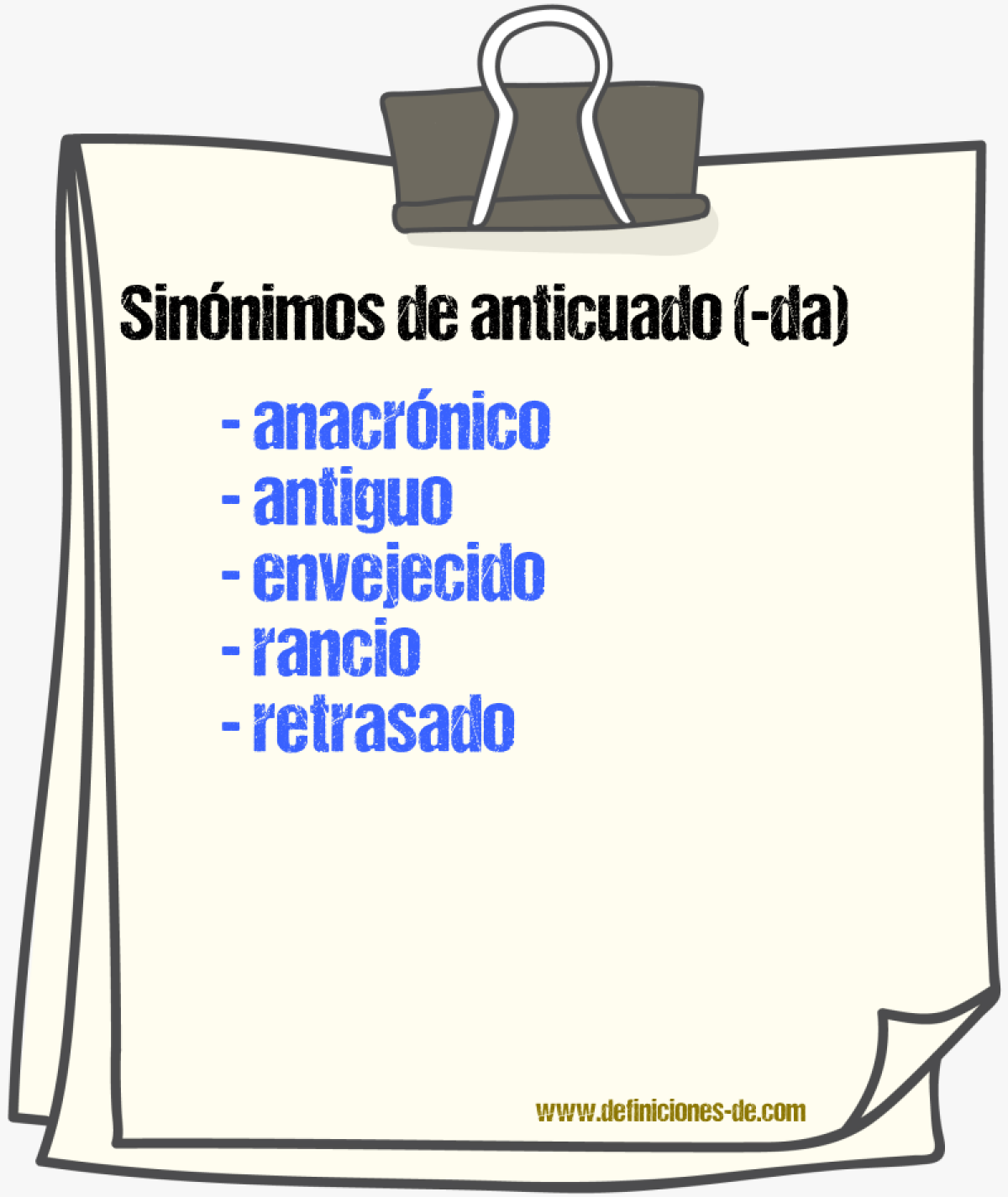 Sinnimos de anticuado