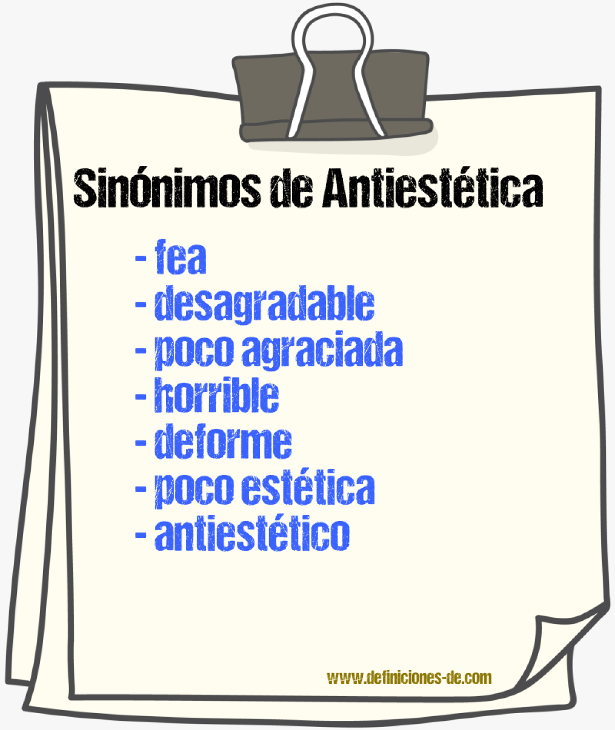 Sinónimos de antiestética