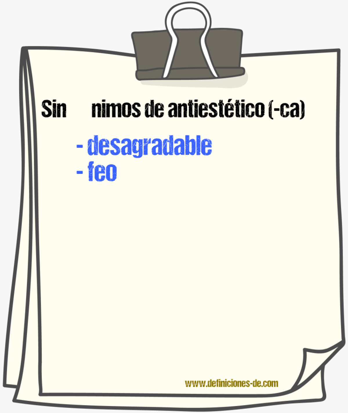 Sinnimos de antiesttico