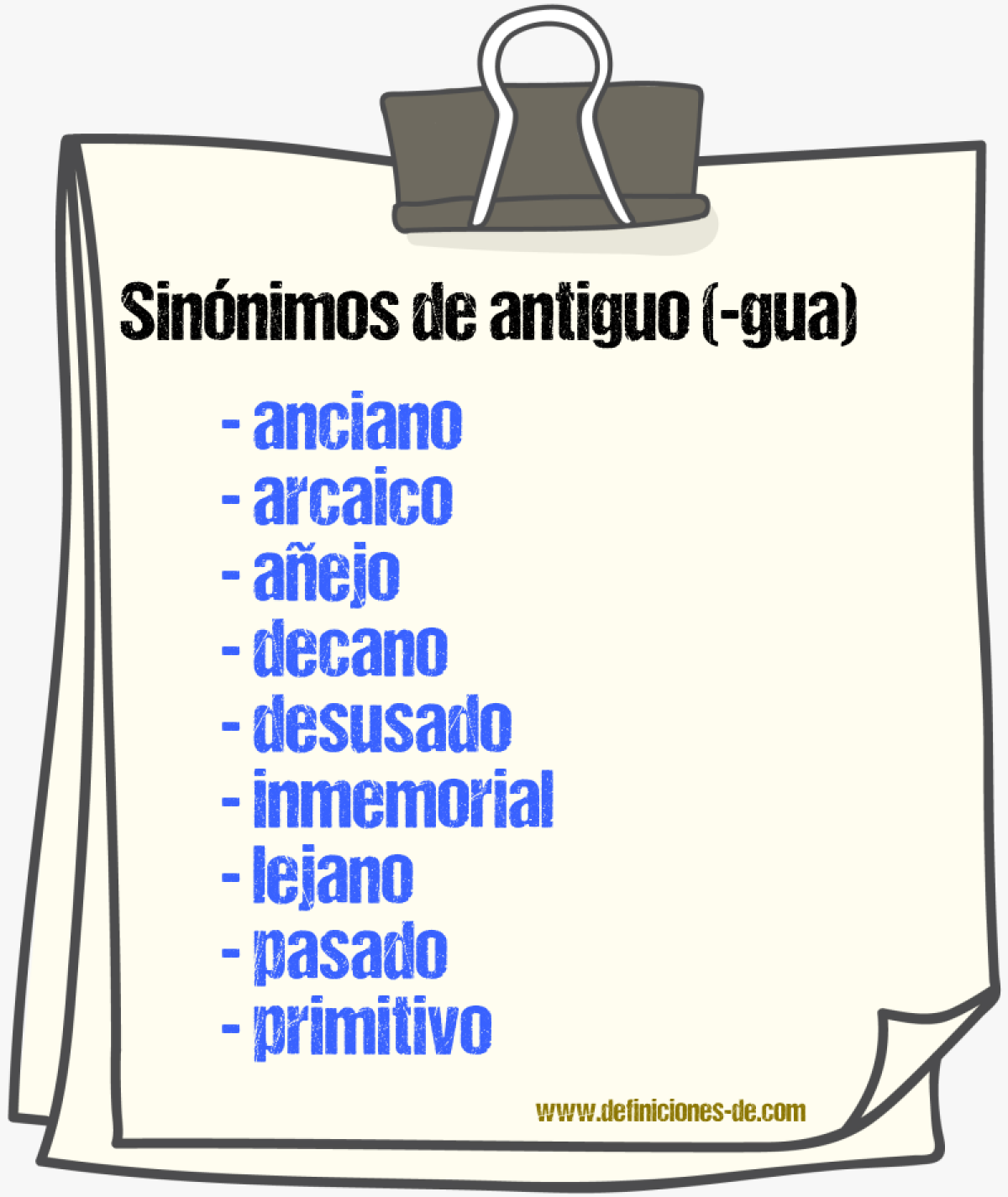 Sinnimos de antiguo