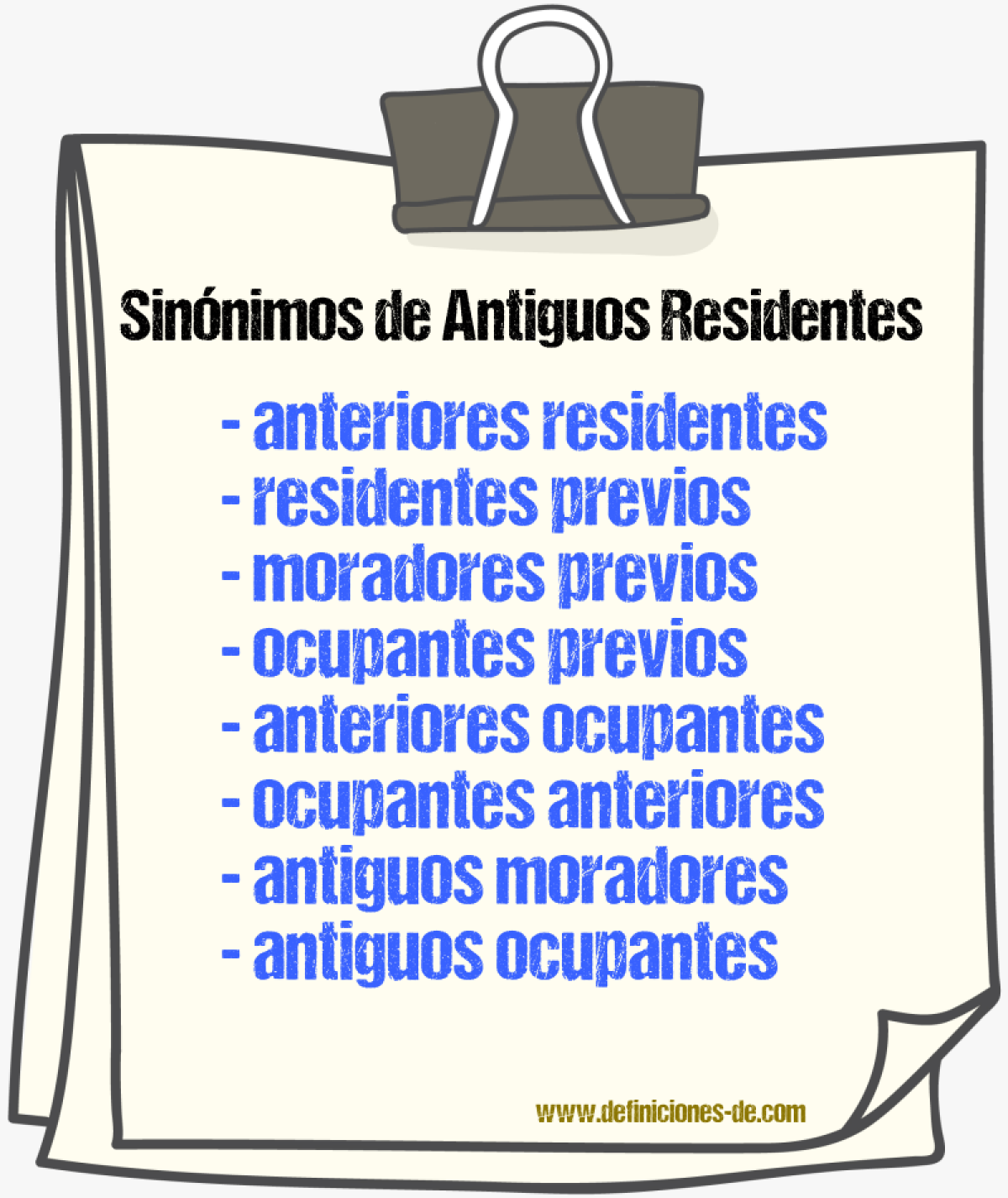 Sinónimos de antiguos residentes