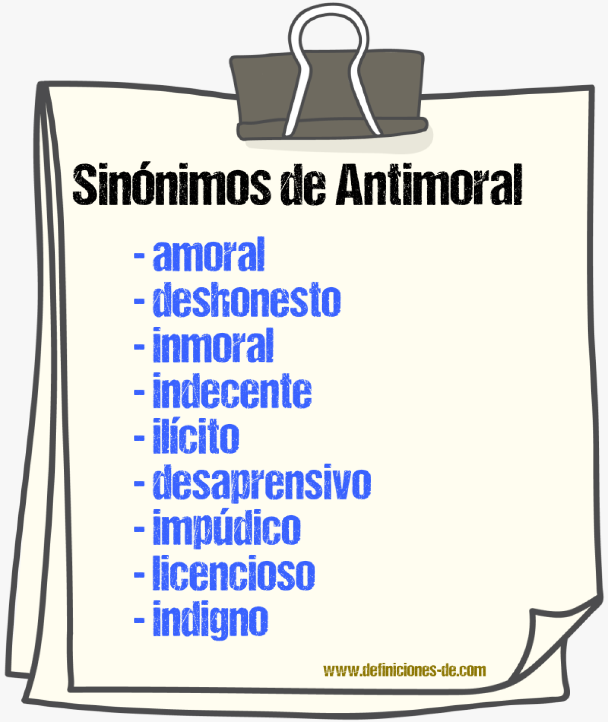 Sinnimos de antimoral