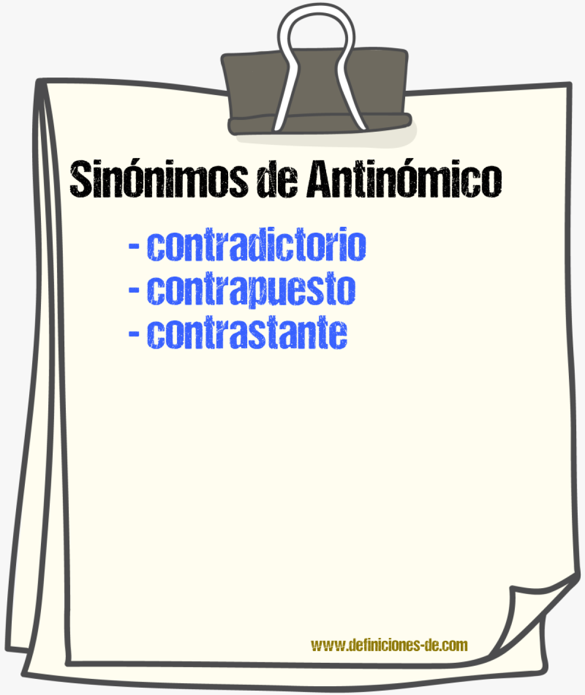 Sinnimos de antinmico