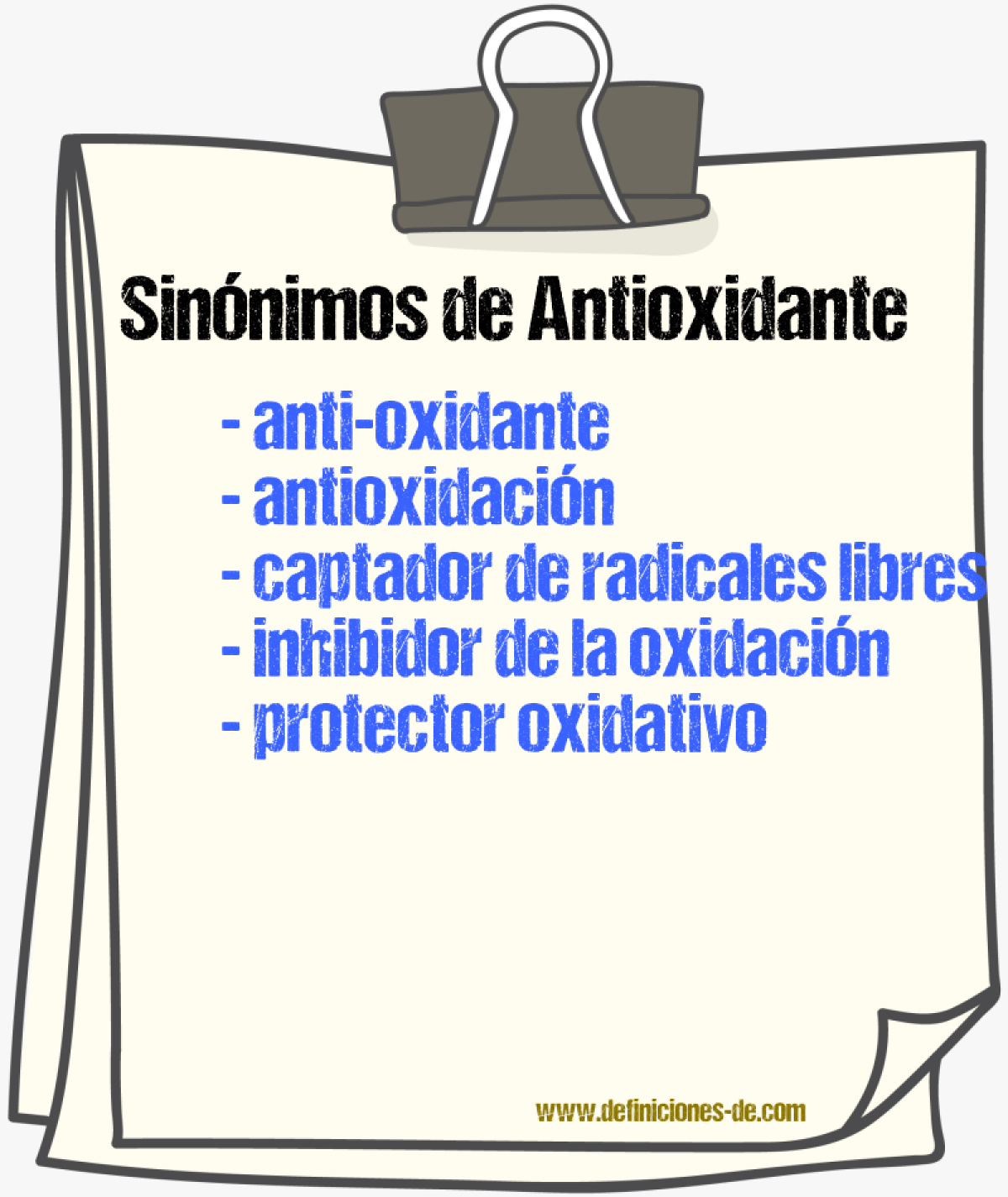 Sinónimos de antioxidante