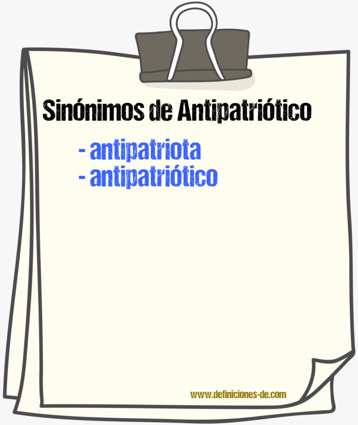 Sinónimos de antipatriótico