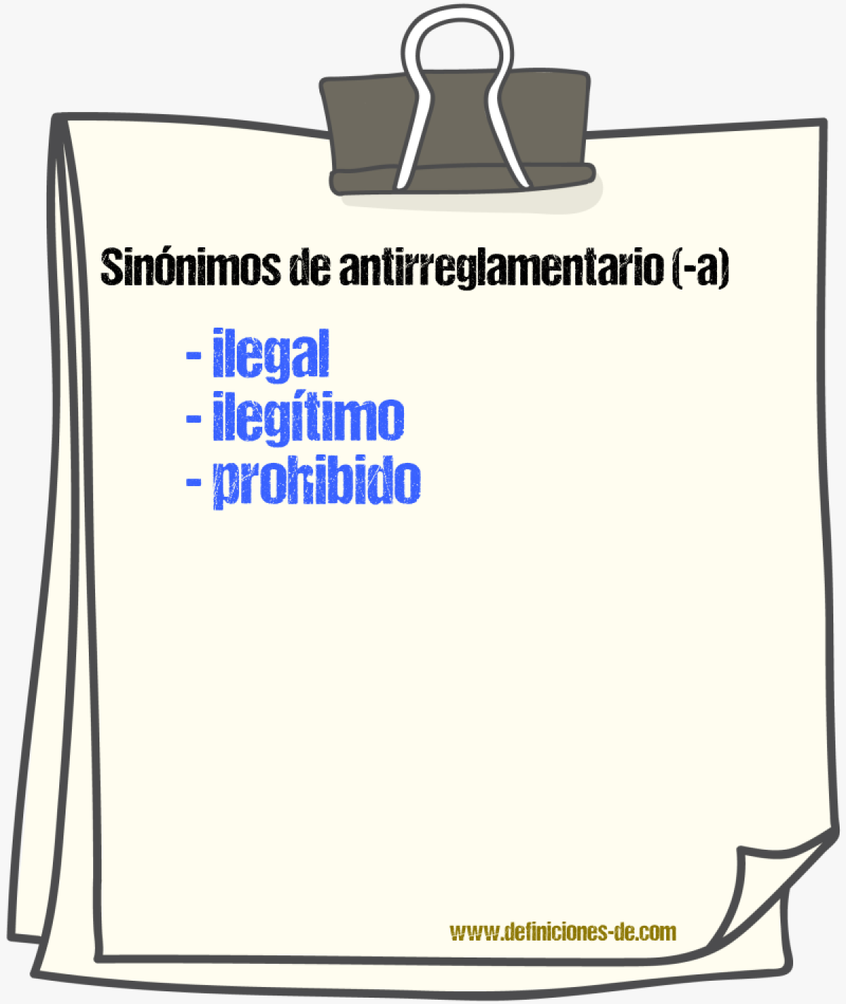 Sinnimos de antirreglamentario