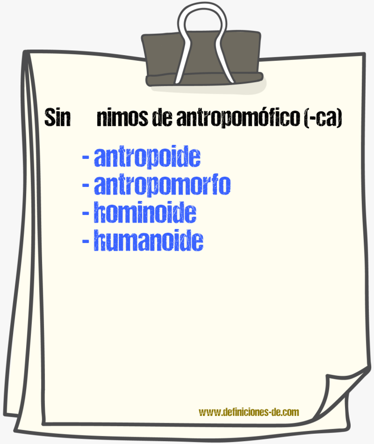 Sinnimos de antropomfico