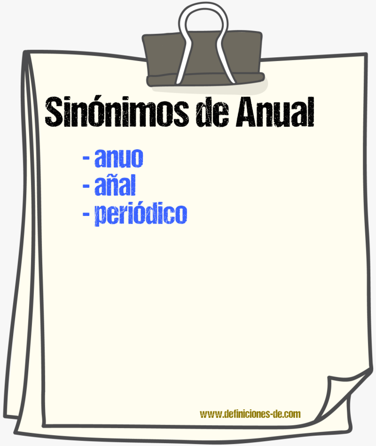 Sinnimos de anual