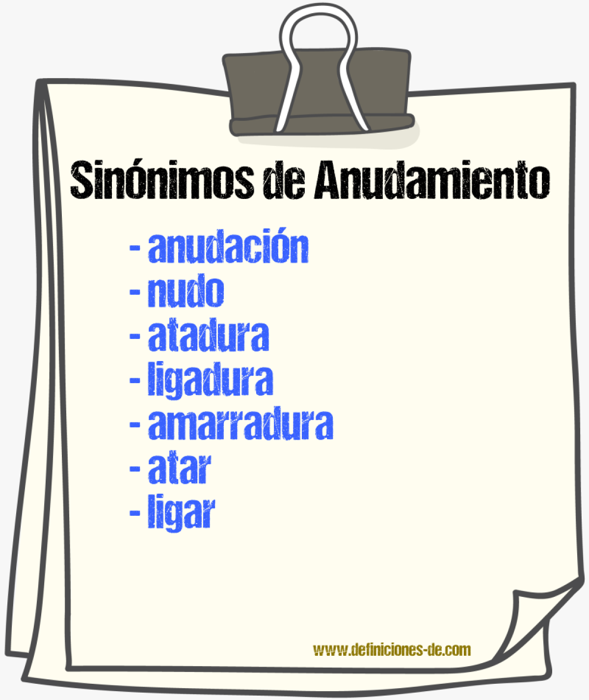 Sinónimos de anudamiento