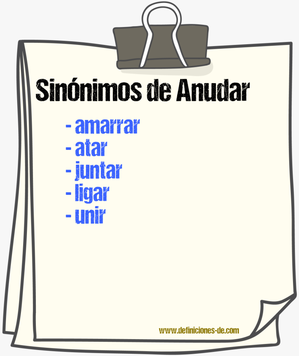 Sinnimos de anudar