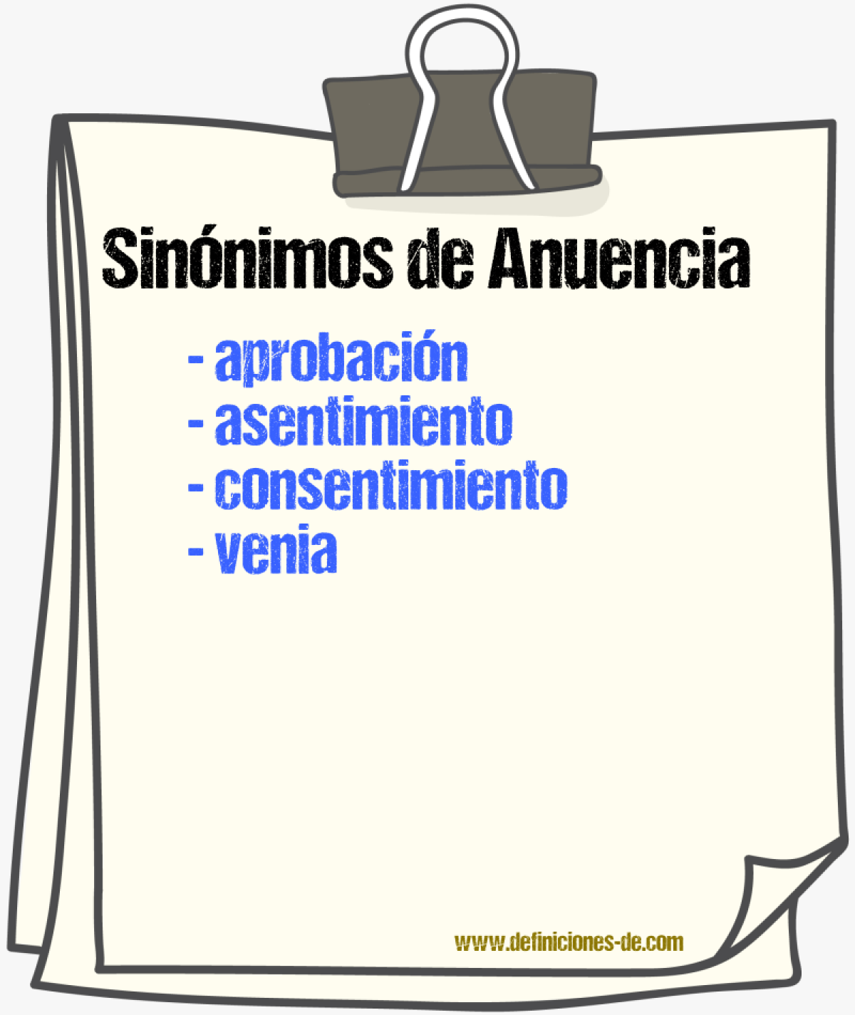 Sinnimos de anuencia