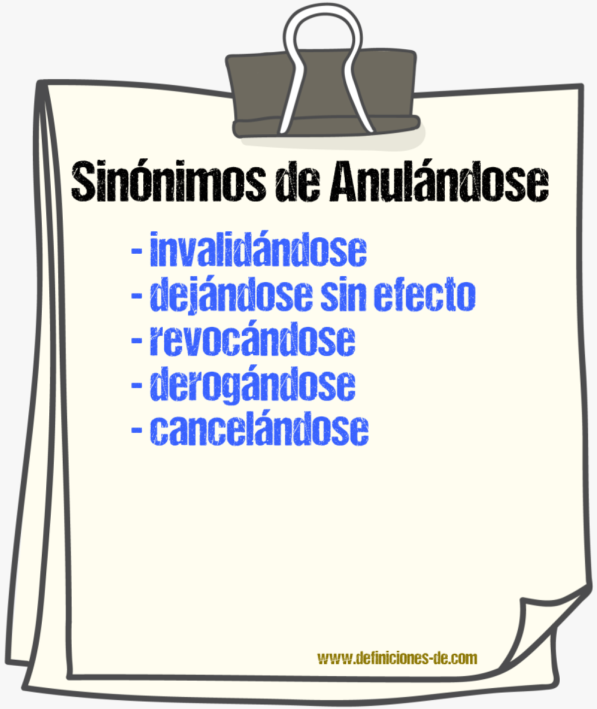 Sinónimos de anulándose