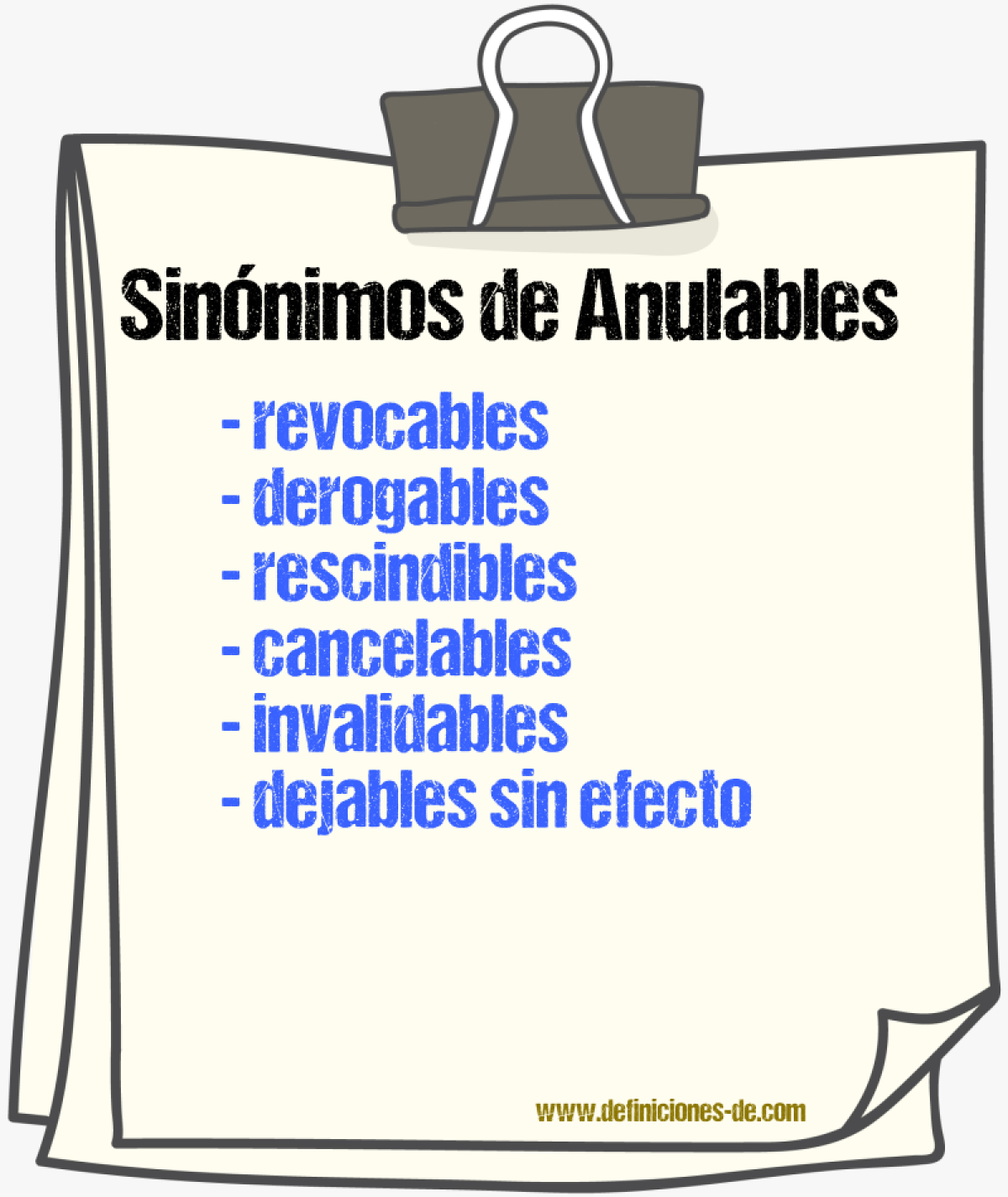 Sinónimos de anulables