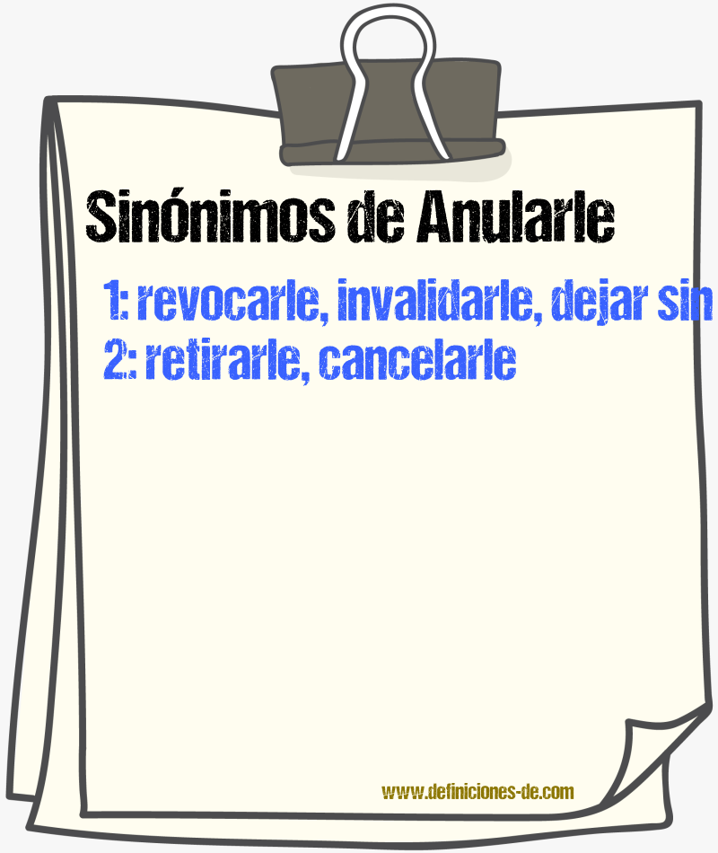 Sinónimos de anularle