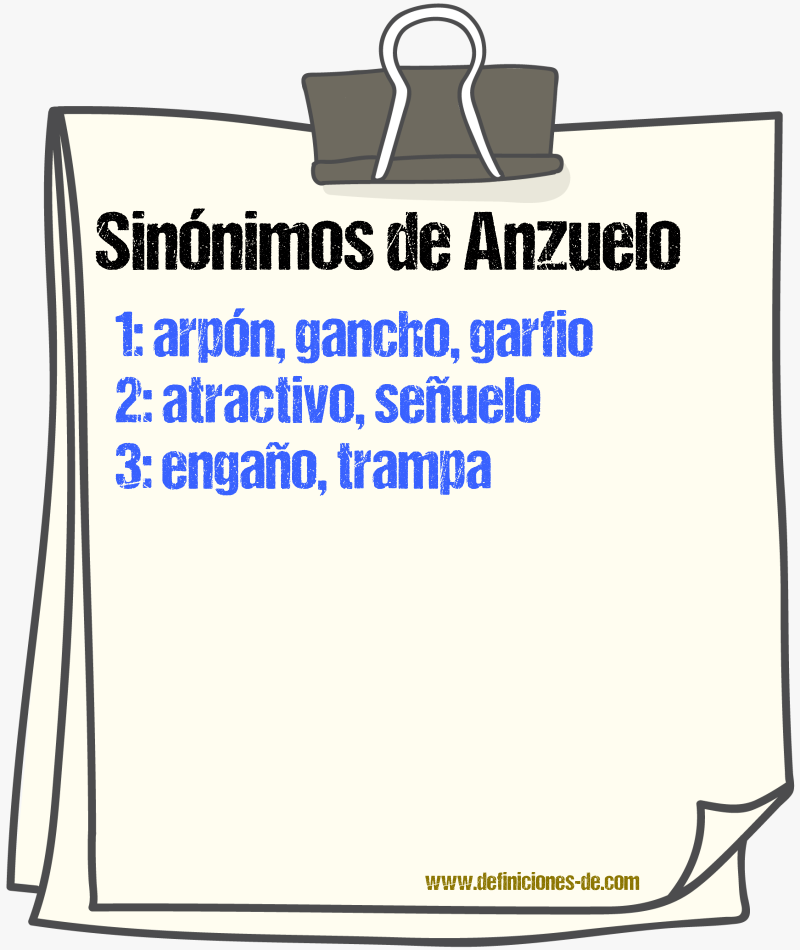 Sinnimos de anzuelo