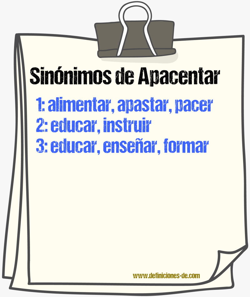 Sinnimos de apacentar