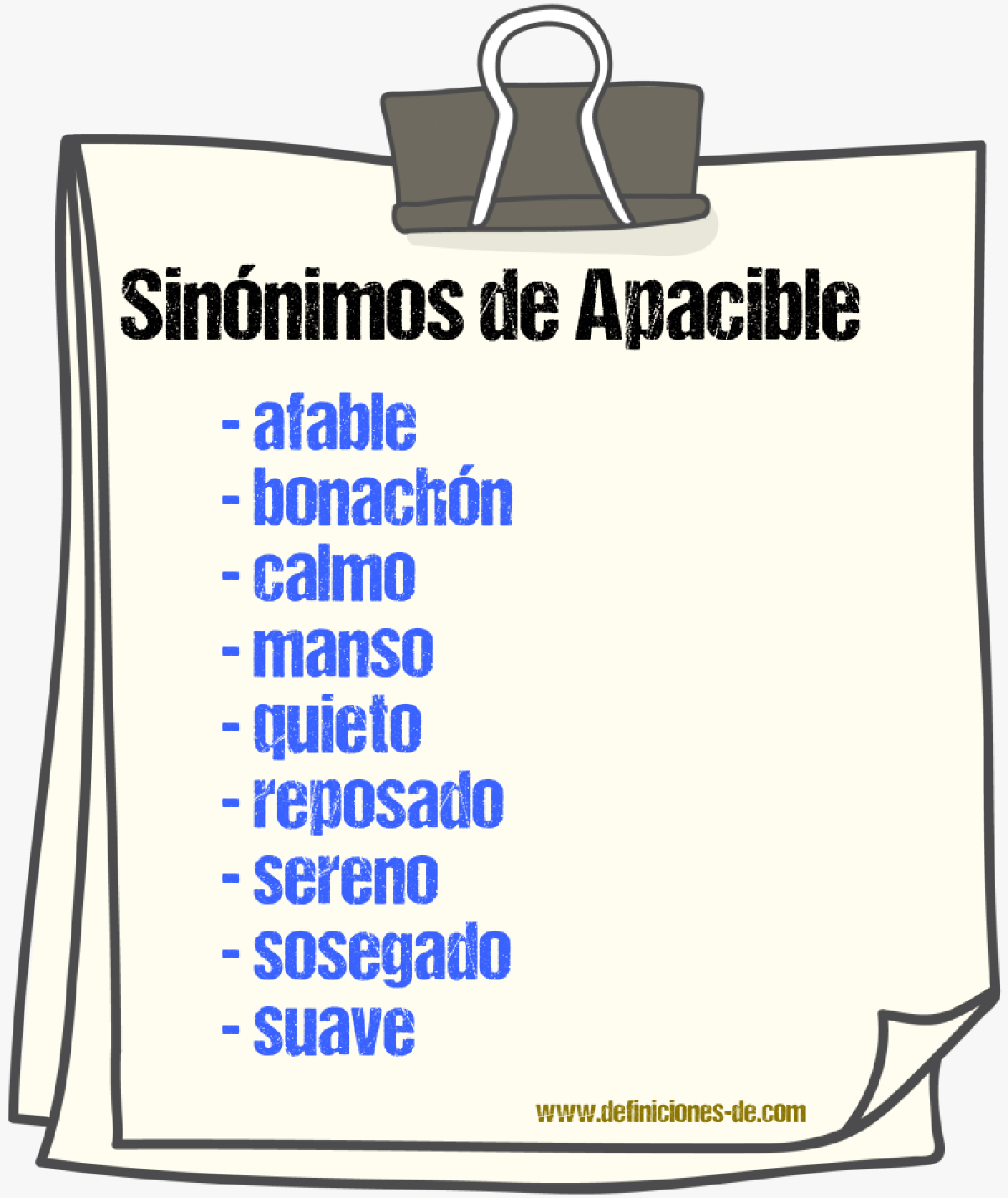 Sinnimos de apacible