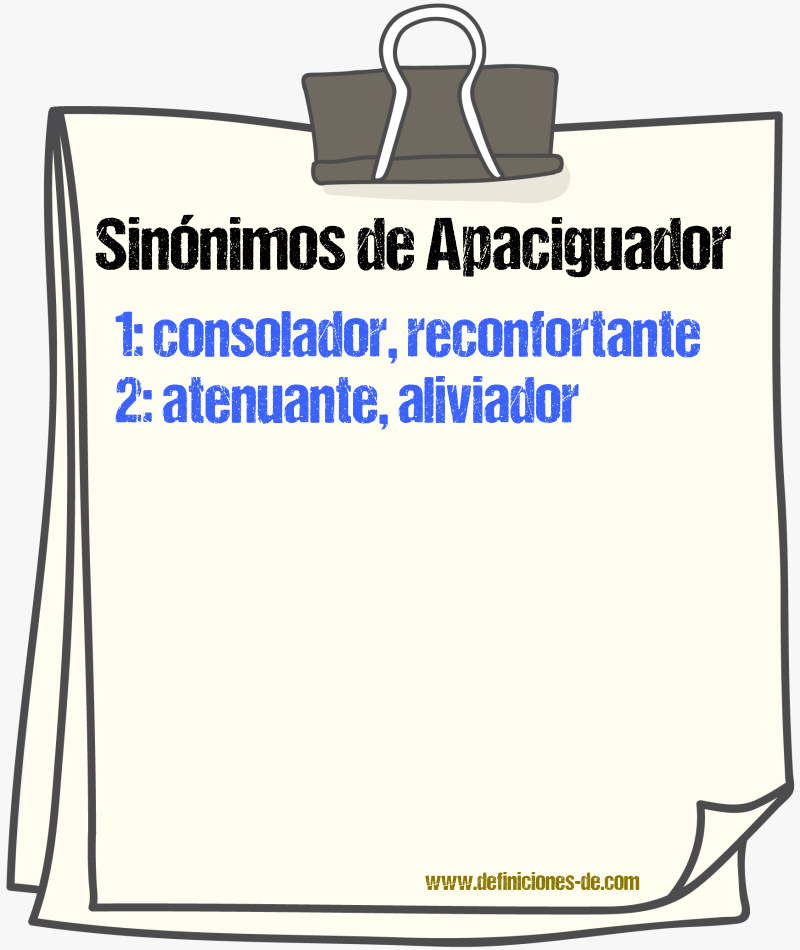 Sinónimos de apaciguador