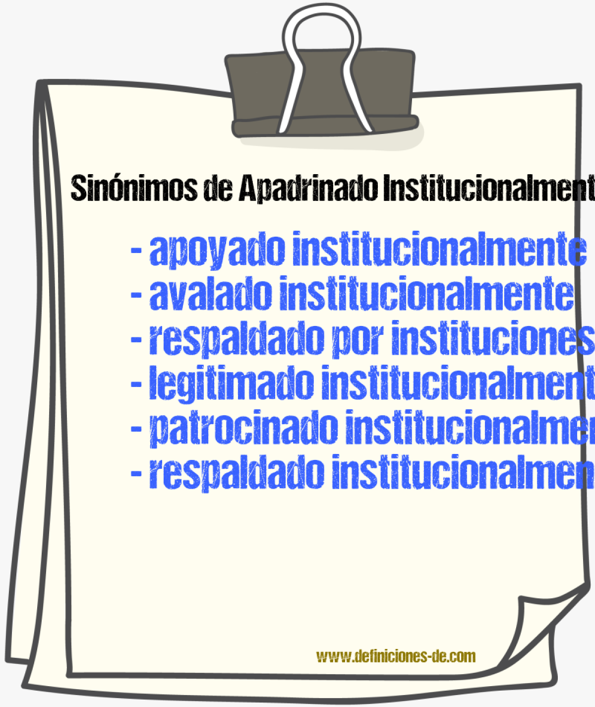 Sinónimos de apadrinado institucionalmente