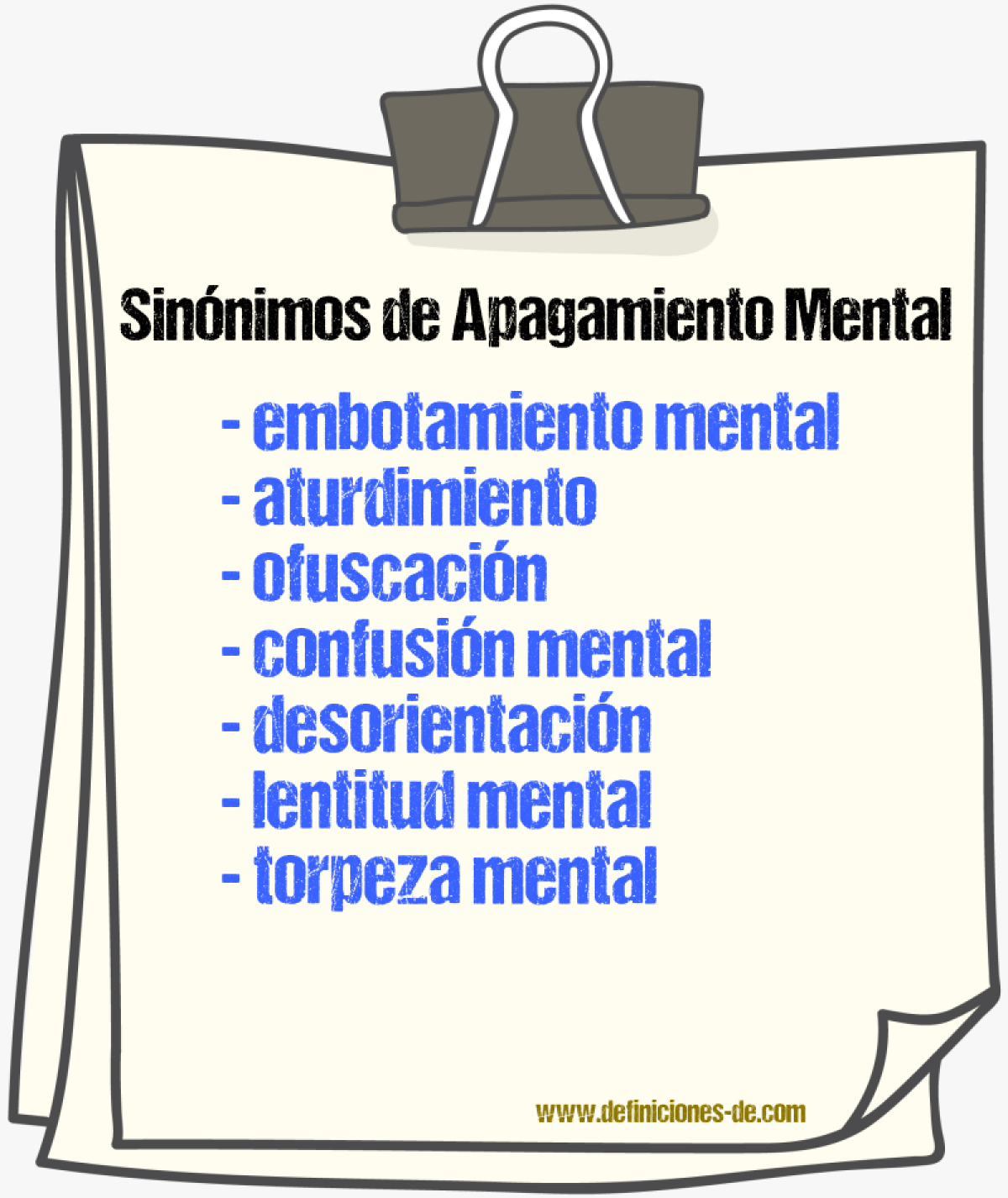 Sinónimos de apagamiento mental