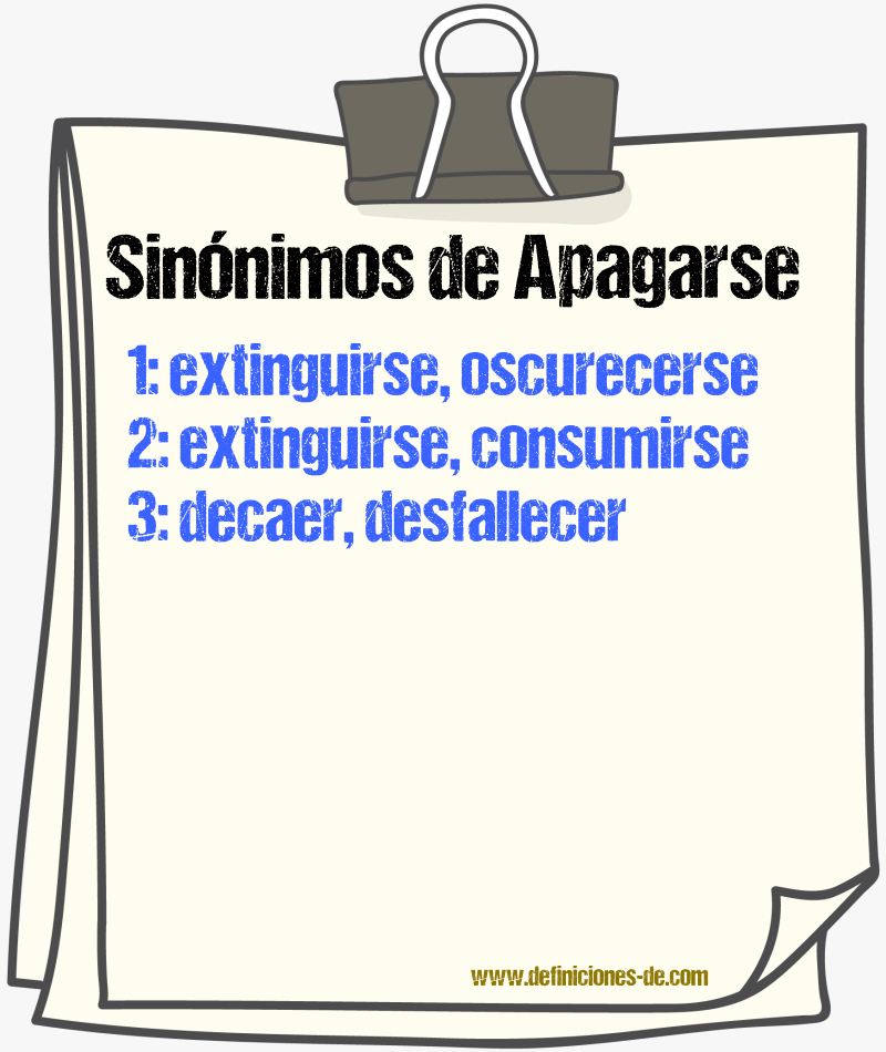 Sinónimos de apagarse