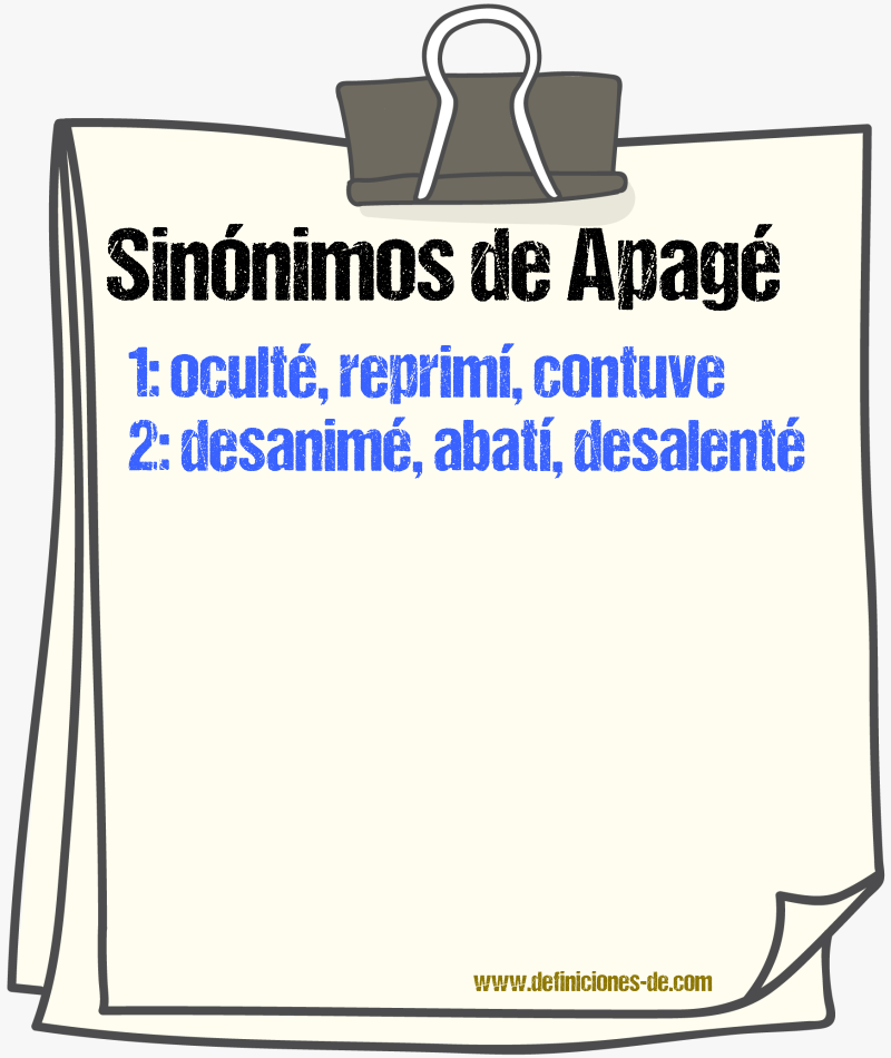Sinónimos de apagé