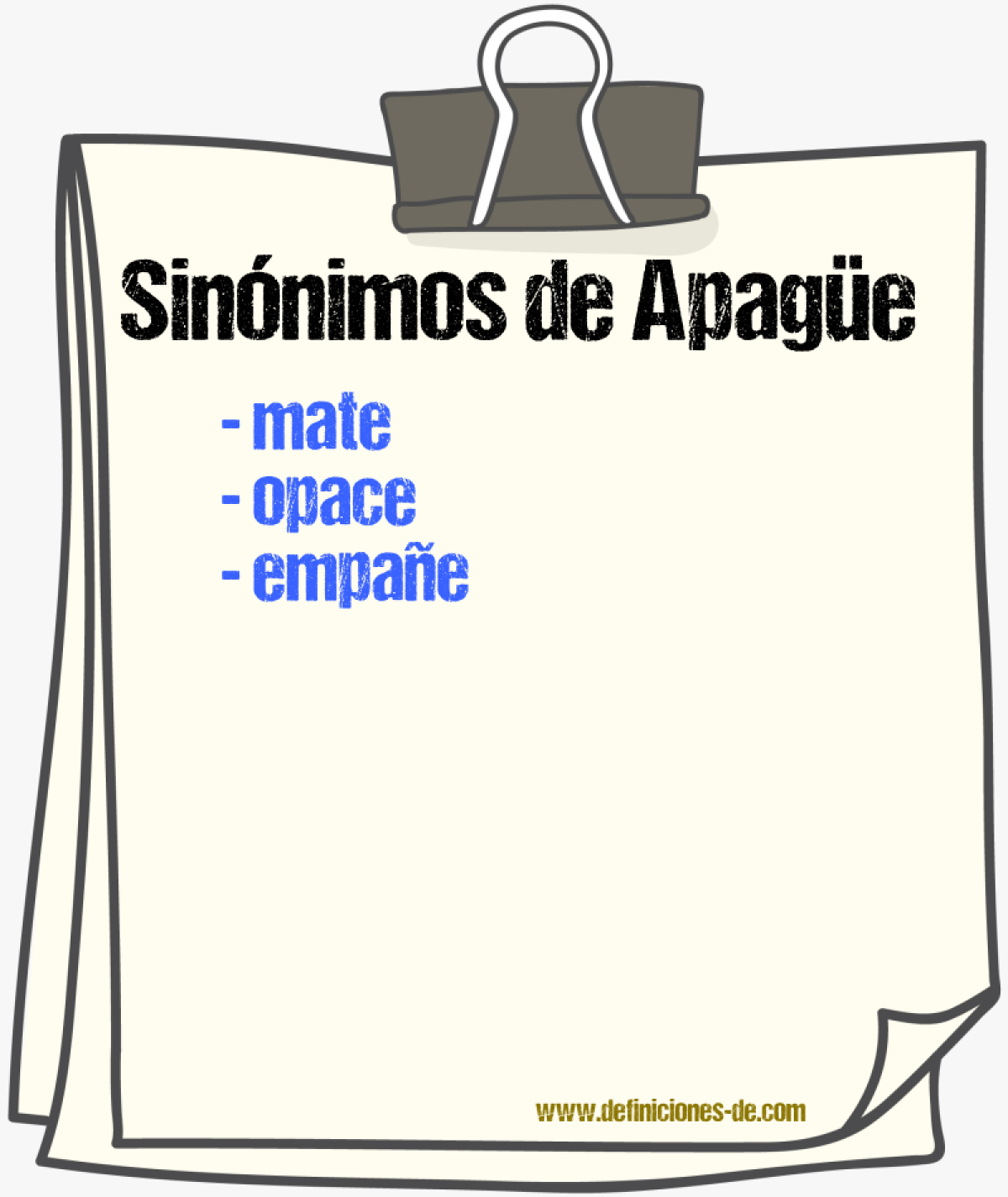 Sinónimos de apagüe